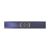 Bandeau De Faire-part Initiales de monogramme - Bleu (Plat)