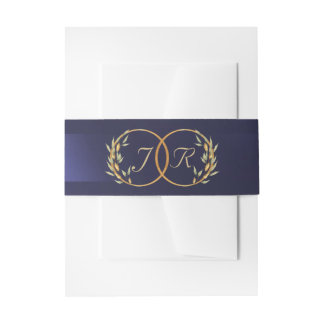 Bandeau De Faire-part Initiales de monogramme - Bleu