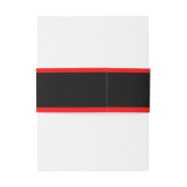 Bandeau De Faire-part Initiales de monogramme rouge sur noir (Dos Example)