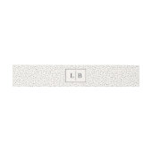 Bandeau De Faire-part Initiales élégantes à points noirs (Plat)
