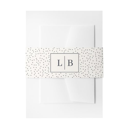 Bandeau De Faire-part Initiales élégantes à points noirs (Devant example)