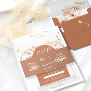 Bandeau De Faire-part Initiales en terre cuite ornée de Boho islamique N