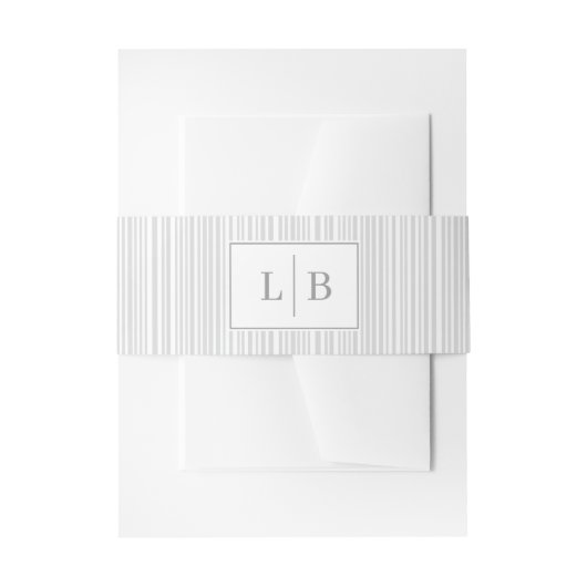 Bandeau De Faire-part Initiales Gris Élégantes (Devant example)