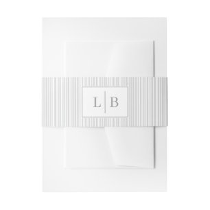 Bandeau De Faire-part Initiales Grises Élégantes