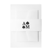 Bandeau De Faire-part Initiales mariages Black Spades Belly Band (Devant example)