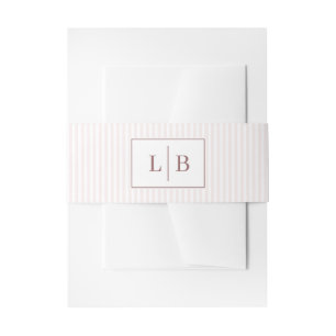 Bandeau De Faire-part Initiales Marron Éteintes Élégantes