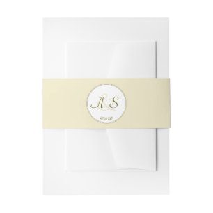 Bandeau De Faire-part Initiales minimalistes Date Pastel Green Mariage