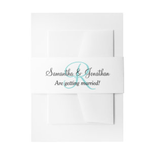Bandeau De Faire-part Initiales Monogramme Mariage Bleu Seafoam