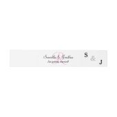 Bandeau De Faire-part Initiales Monogrammées Mariage Rose Pastel (Plat)