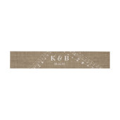 Bandeau De Faire-part Initiales Monogrammes Date avec Burlap & Lumineuse (Plat)