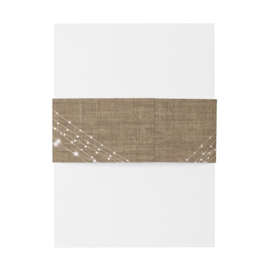 Bandeau De Faire-part Initiales Monogrammes Date avec Burlap & Lumineuse (Dos Example)