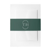Bandeau De Faire-part Initiales monogrammes Emerald Green Mariage (Devant example)