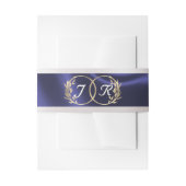 Bandeau De Faire-part Initiales Monogrammes Mariage de ruban bleu (Devant example)