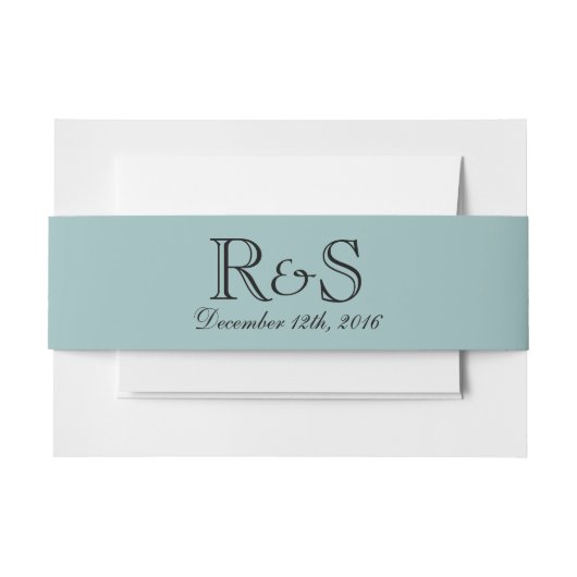 Bandeau De Faire-part Initiales personnalisées et Date Bande Bleue (Devant Example)