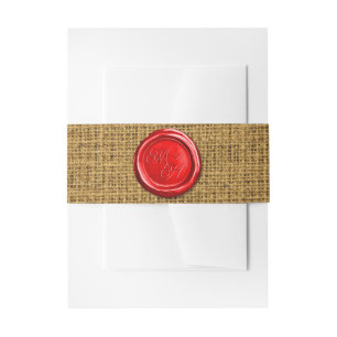 Bandeau De Faire-part Initiales Red Retro Cire Timbre Mariage Favoriser 