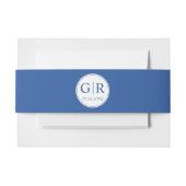 Bandeau De Faire-part Initiales simples et élégantes mariage bleu (Devant Example)