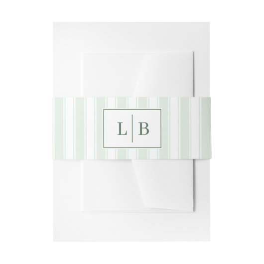 Bandeau De Faire-part Initiales Vertes Élégantes (Devant example)