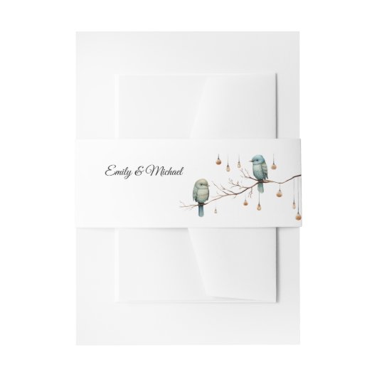 Bandeau De Faire-part Inséparables rustiques de bois Mariage romantique (Devant example)