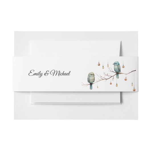 Bandeau De Faire-part Inséparables rustiques de bois Mariage romantique (Devant Example)