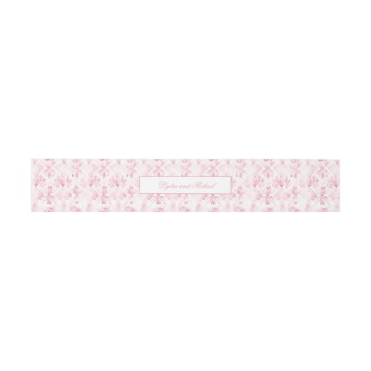 Bandeau De Faire-part Invitation Bande de ventre d'invitation rose et bl (Plat)