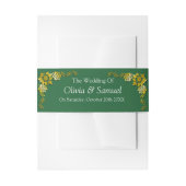 Bandeau De Faire-part Invitation Belly Band - Emerald Green & Gold (Devant example)