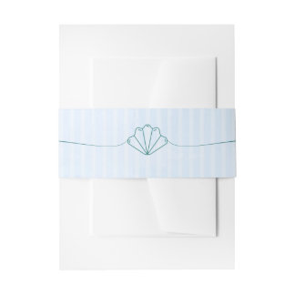 Bandeau De Faire-part Invitation de mariage coquillage d'été de plage bl