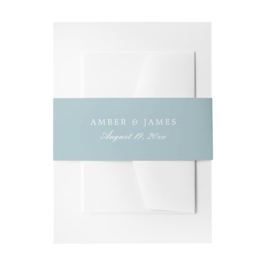 Bandeau De Faire-part Invitation de mariage simple et élégante | Bleu fu (Devant example)