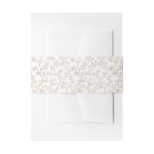 Bandeau De Faire-part Invitation Florale Toile Marron Classique