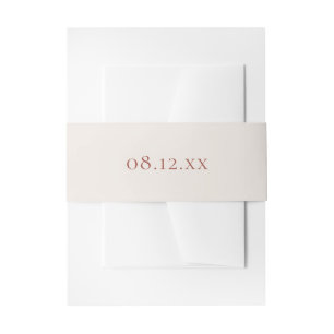 Bandeau De Faire-part Invitation Mariage Date Cream Simple et Terracotta