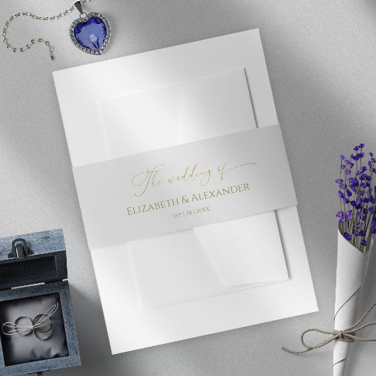 Bandeau De Faire-part Invitation Mariage d'hiver Bande Belly Gilded