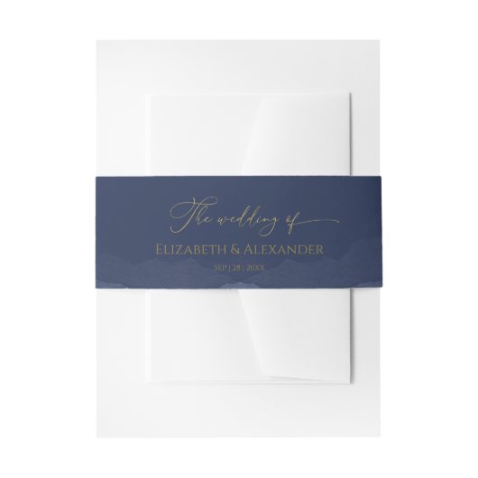 Bandeau De Faire-part Invitation Mariage d'hiver Bande Belly Gilded (Devant example)