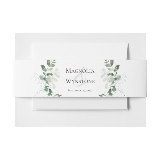 Bandeau De Faire-part Invitation mariage Eucalyptus Green (Devant Example)