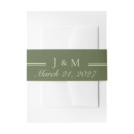 Bandeau De Faire-part Invitation Olive & Beige (Devant example)