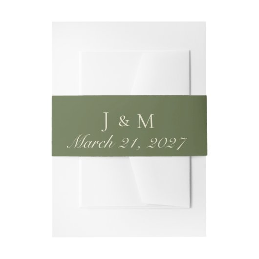 Bandeau De Faire-part Invitation Olive et Beige (Devant example)