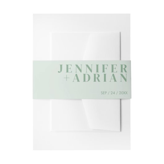 Bandeau De Faire-part Invitation ventre minimale Cool Mint (Devant example)