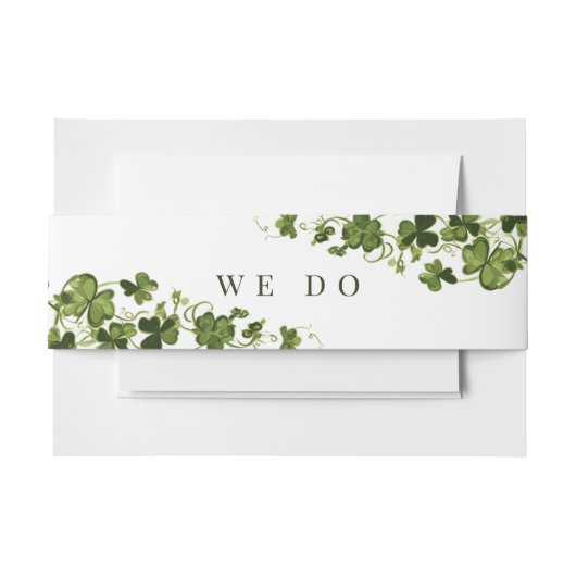 Bandeau De Faire-part Irish Stylized Shamrock Leafy Foliage  (Devant Example)