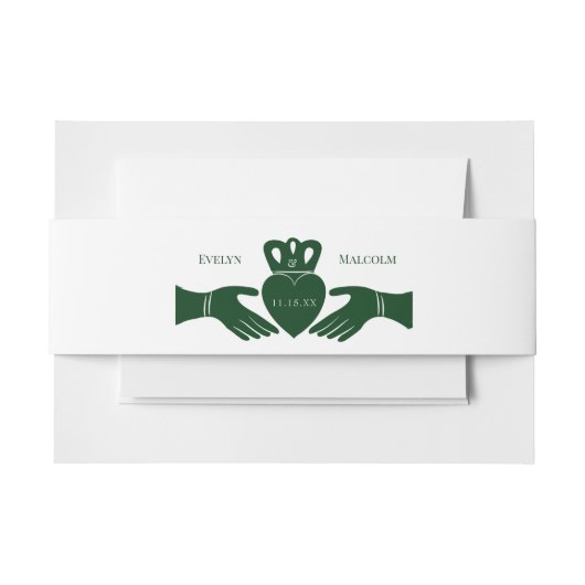 Bandeau De Faire-part Irlandais Claddagh Ring Simple Graphic Green Maria (Devant Example)