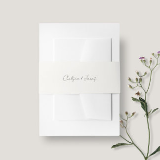 Bandeau De Faire-part Ivoire | Mariage de script chic et simple