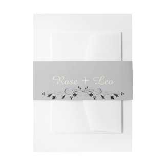 Bandeau De Faire-part Ivory & Silver Luxe Alliance de Mariage pour le Ve