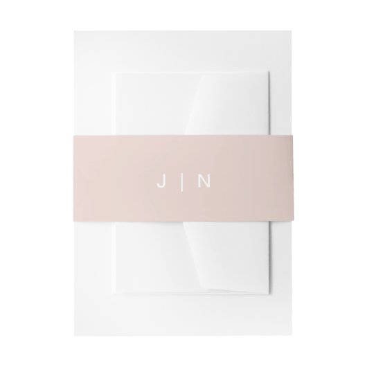 Bandeau De Faire-part JALAINE Moderne Blush Pink Monogram Mariage (Devant example)