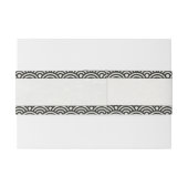 Bandeau De Faire-part Japonais Seigaiha Vagues moderne noir+blanc Mariag (Dos exemple)