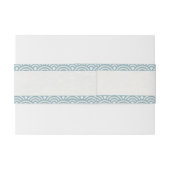 Bandeau De Faire-part Japonais Seigaiha Vaves Moderne Bleu+Blanc Mariage (Dos exemple)