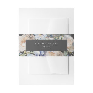 Bandeau De Faire-part Jardin bleu Dusty Mariage Floral