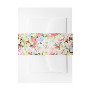 Bandeau De Faire-part jardin de château floral français monogramme maria