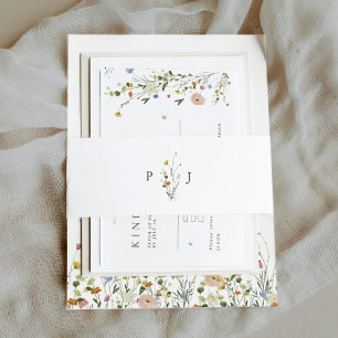 Bandeau De Faire-part Jardin de fleurs sauvages printanières Mariage flo