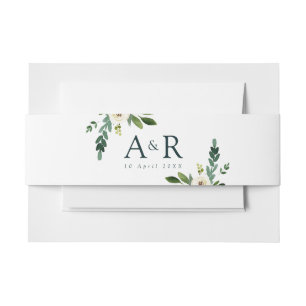 Bandeau De Faire-part jardin d'été blanc floral ceinture