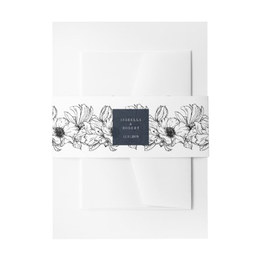 Bandeau De Faire-part Jardin moderne | Bleu | mariage floral (Devant example)