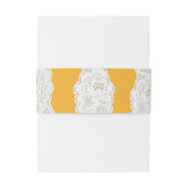 Bandeau De Faire-part Jaune & Blanc Dentelle Rustique Simple Élégant Mar (Dos Example)