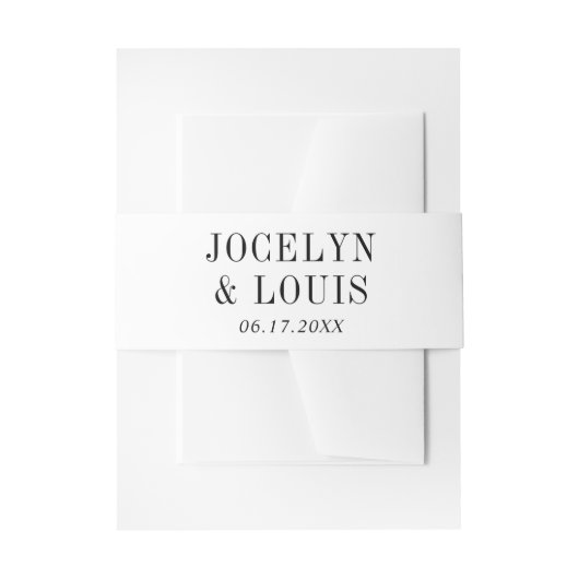 Bandeau De Faire-part Jocelyn Mariage moderne noir et blanc (Devant example)