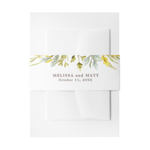 Bandeau De Faire-part Joli Fleur sauvage Aquarelle Mariage romantique